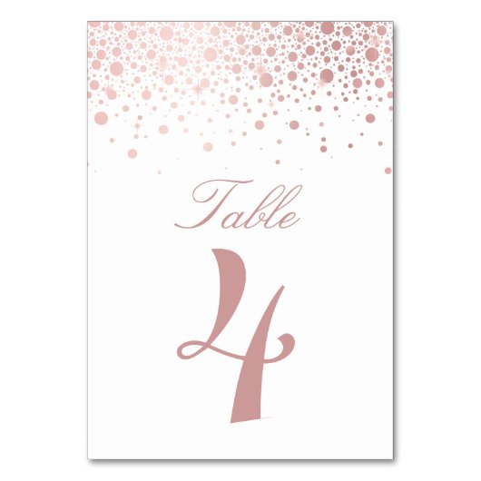 Numéro De Table Faux or rose métallisé Confetti Points Mariage (Par défaut)