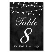 Numéro De Table Fée Chalkboard Fairy Lights & Hearts Party Table 8 (Dos)