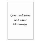 Numéro De Table Félicitations ajouter un message de nom simple dip (Dos)