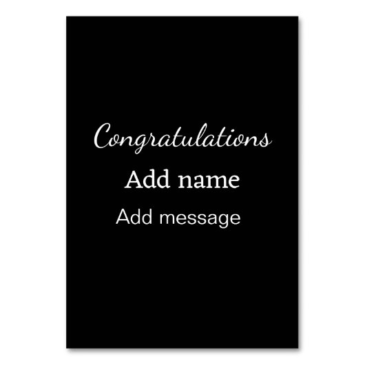 Numéro De Table Félicitations ajouter un message de nom simple dip (Par défaut)