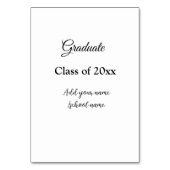Numéro De Table Félicitations de graduation simples clas d'ajout m (Dos)