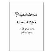 Numéro De Table Félicitations de graduation simples clas d'ajout m (Dos)