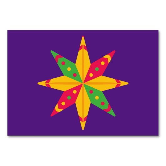 Numéro De Table Feliz Navidad Green Cactus Sur Purple (Dos)