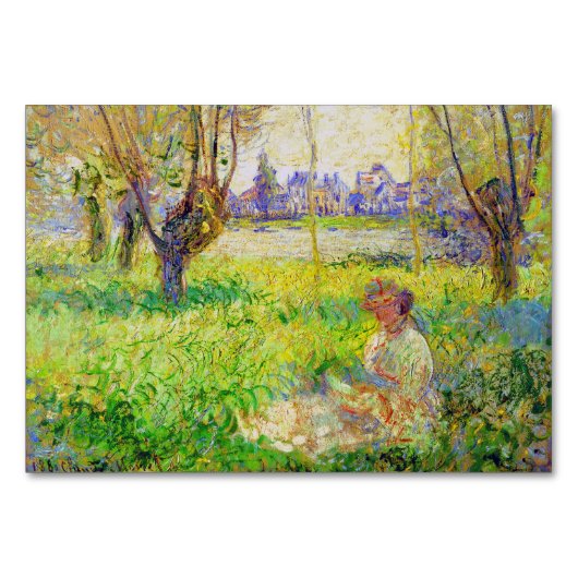 Numéro De Table Femme Monet Assis Sous Les Faux Art (Devant)