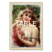 Numéro De Table Femme victorienne aux roses roses roses (Par défaut)