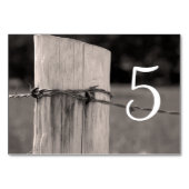 Numéro De Table Fence rurale Post Pays Mariage de l'Ouest (Devant)