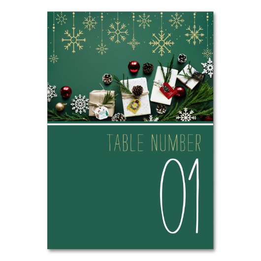 Numéro De Table Festif Snowflakes, Noël (Par défaut)