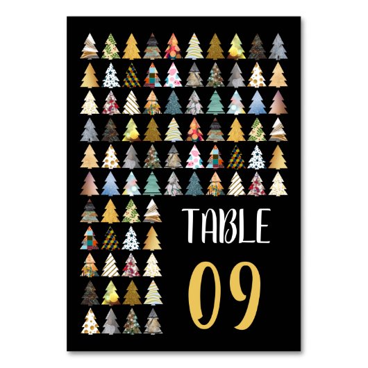 Numéro De Table Festive Fir Trees, Noël (Dos)