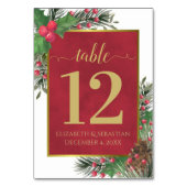 Numéro De Table Festive Holly & Pine Élégant Mariage de Noël (Par défaut)