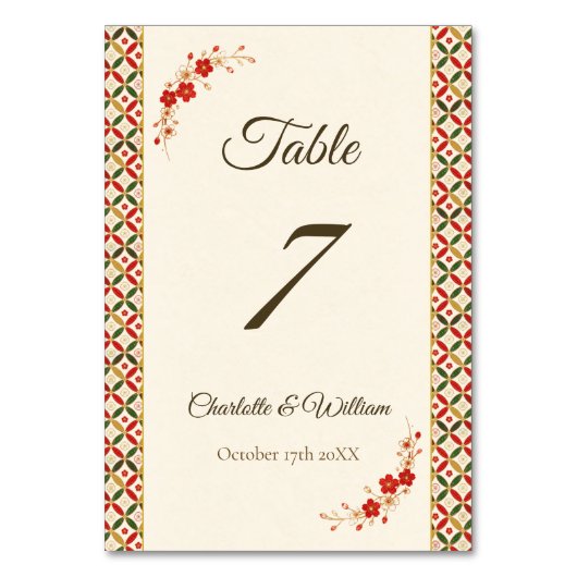 Numéro De Table Festive Japanese Blossom Table Number (Par défaut)