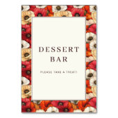Numéro De Table Festive Red Floral Dessert Bar Sign (Dos)
