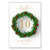 Numéro De Table Festive Wreath Xmas Mariage de vacances (Par défaut)