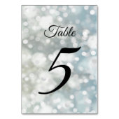 Numéro De Table Fête aux lumières de bokeh scintillant argenté (Par défaut)