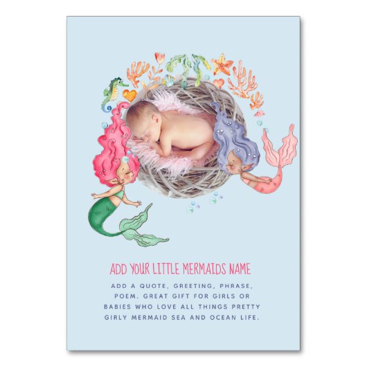 Numéro De Table Fête Baby shower de la photo Mermaids (Par défaut)