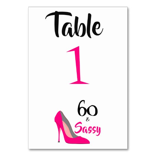 Numéro De Table Fête d'anniversaire 60 ans 60 et Sassy (Par défaut)