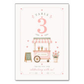 Numéro De Table Fête d'anniversaire de glace rose (Dos)