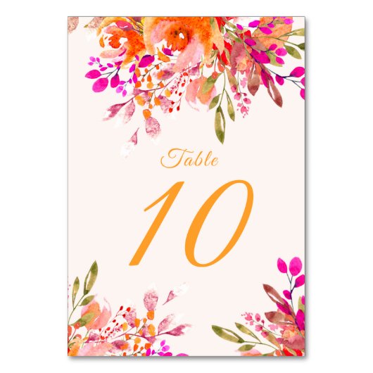 Numéro De Table Fête d'anniversaire romantique florale (Par défaut)