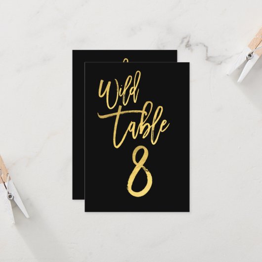 Numéro de table fête d'anniversaire sauvage écritu (Devant/Arrière en situation)