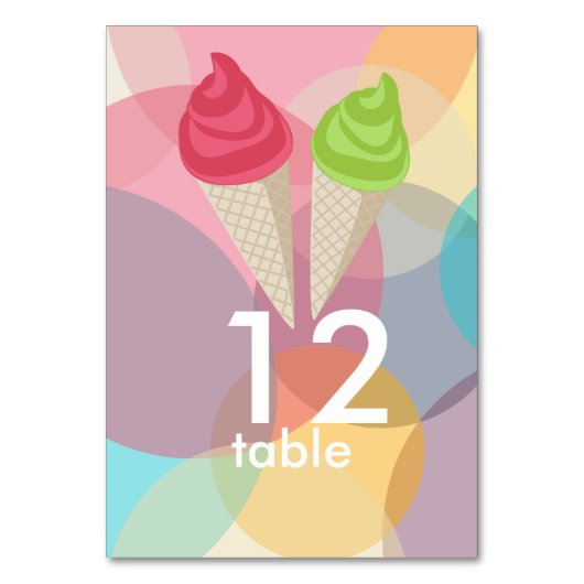 Numéro De Table Fête de crème glacée (Dos)