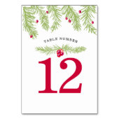 Numéro De Table Fête de fêtes vert sapin rouge noël (Par défaut)