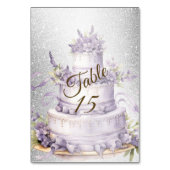 Numéro De Table Fête de gâteau Lavande Floral Elegant Aquarelle (Dos)