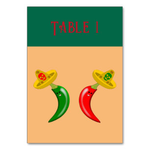 Numéro De Table Fête de la fête mexicaine des Chilis morts