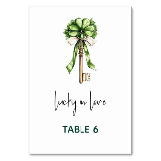 Numéro De Table Fête de mariage pour la Saint-Patrick