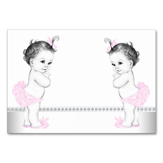 Numéro De Table Fête de naissance de jumelles filles (Devant)
