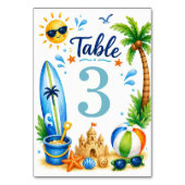 Numéro De Table Fête de plage tropicale d'anniversaire d'été (Par défaut)