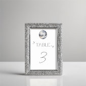 Numéro De Table Fête des mariées de boule Silver Disco