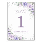 Numéro De Table Fête des mariées de Mariage florale violet chic La (Dos)