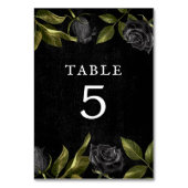 Numéro De Table Fête des mariées de Rose noir gothique (Dos)
