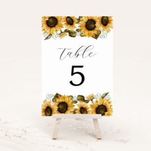 Numéro De Table Fête des mariées de tournesol jaune