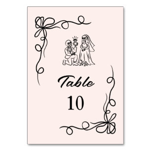Numéro De Table Fête des mariées d'Halloween dessinée à la main