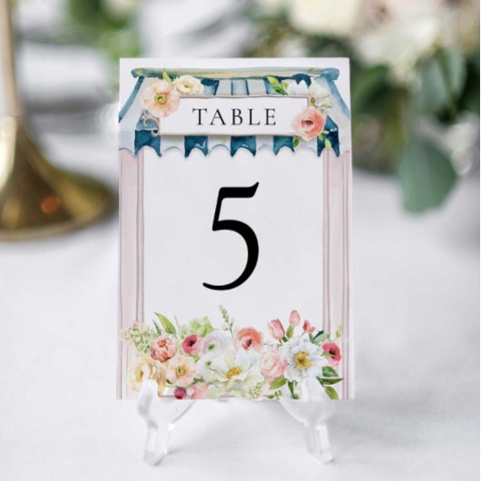 Numéro De Table Fête des mariées du jardin fleuri