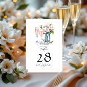 Numéro De Table Fête des mariées Perles et poursuites