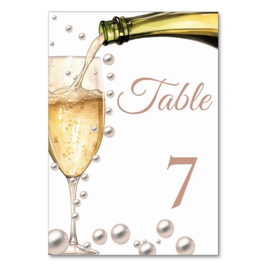 Numéro De Table Fête des mariées Perles et poursuites Date Idées S (Dos)