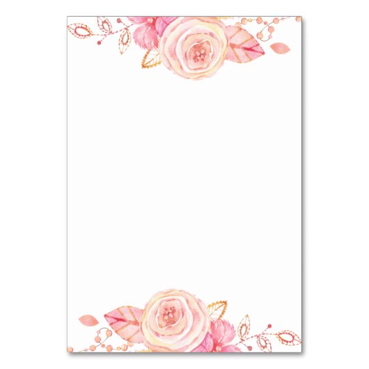 Numéro De Table Fête des mariées Script Floral Plaques (Dos)