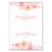 Numéro De Table Fête des mariées Script Floral Plaques (Par défaut)