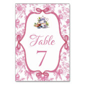 Numéro De Table Fête des mariées Tea Party Fleur sauvage rose (Dos)