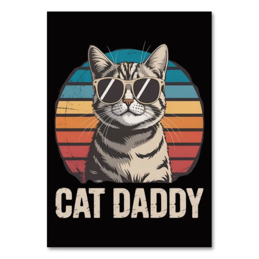 Numéro De Table Fête des Pères Cat Daddy (Dos)