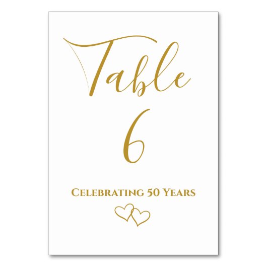 Numéro De Table Fête du 50e anniversaire simple et moderne sur mes (Par défaut)