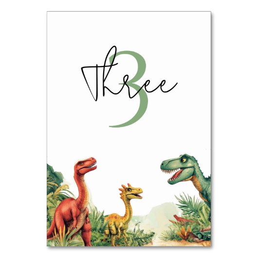 Numéro De Table Fête du dinosaure du bon temps (Par défaut)