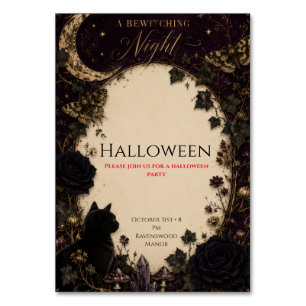 Numéro De Table Fête Halloween gothique Roses, Lierre sombre, Papi