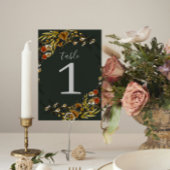 Numéro De Table Feuillage d'automne Verdure sèche Mariage de couro