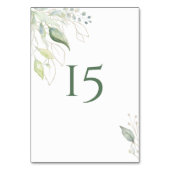 Numéro De Table Feuillage doré Botanique Feuilles Aquarelle (Dos)
