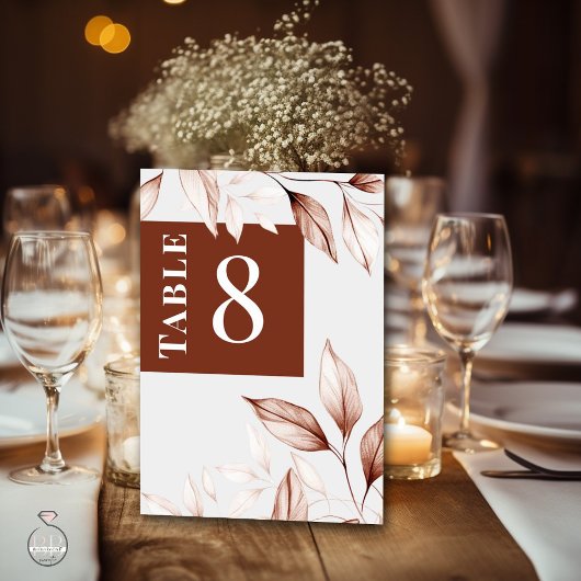 Numéro De Table Feuillage en terre cuite moderne