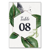 Numéro De Table Feuillage vert moderne de la jungle tropicale (Dos)