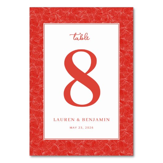 Numéro de table feuille de corail élégant (Par défaut)