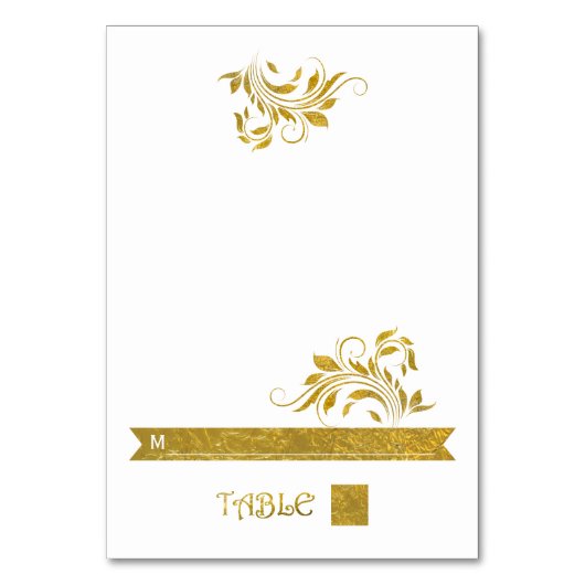 Numéro De Table Feuille de feuille d'or feuille feuille mariage fl (Par défaut)